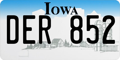 IA license plate DER852