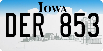 IA license plate DER853