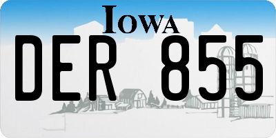 IA license plate DER855