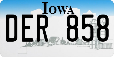 IA license plate DER858