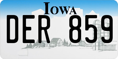 IA license plate DER859