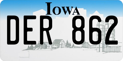 IA license plate DER862