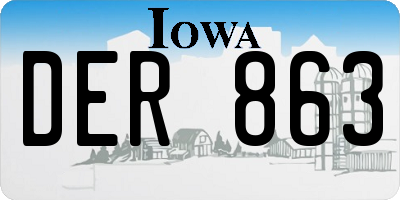 IA license plate DER863