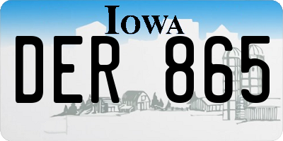IA license plate DER865