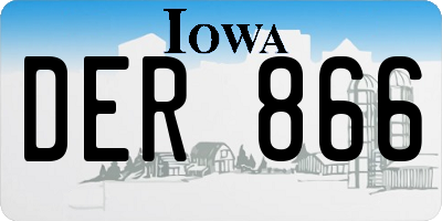 IA license plate DER866