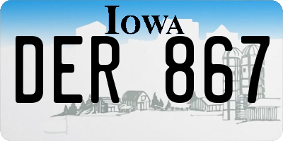 IA license plate DER867