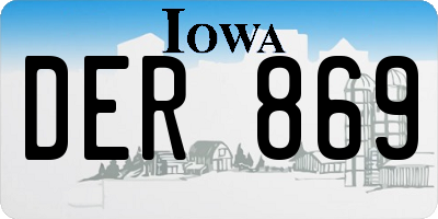 IA license plate DER869
