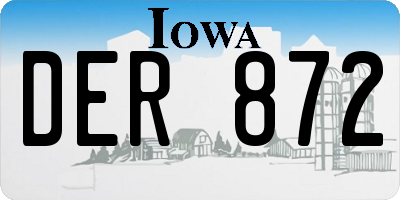 IA license plate DER872