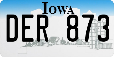 IA license plate DER873