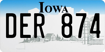 IA license plate DER874