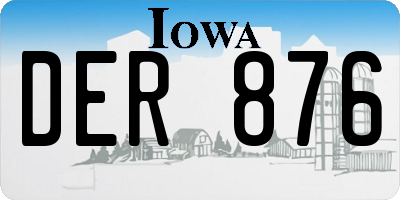IA license plate DER876