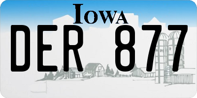 IA license plate DER877
