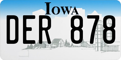 IA license plate DER878