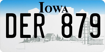 IA license plate DER879