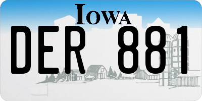 IA license plate DER881