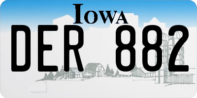 IA license plate DER882