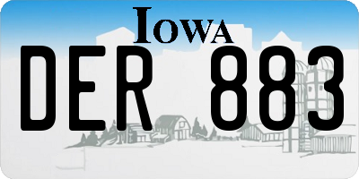 IA license plate DER883
