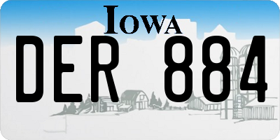 IA license plate DER884