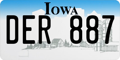 IA license plate DER887