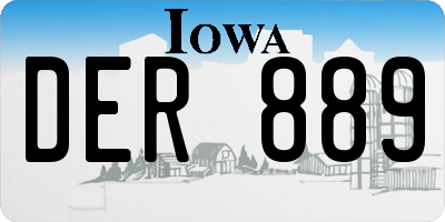IA license plate DER889
