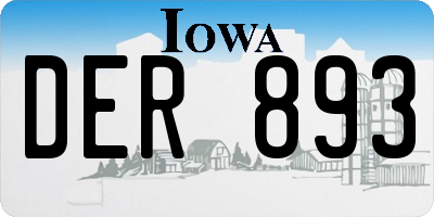IA license plate DER893