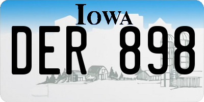 IA license plate DER898