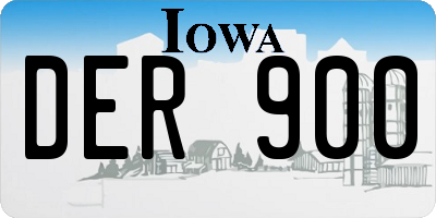 IA license plate DER900