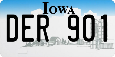 IA license plate DER901