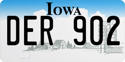 IA license plate DER902