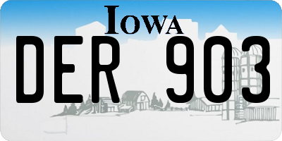 IA license plate DER903