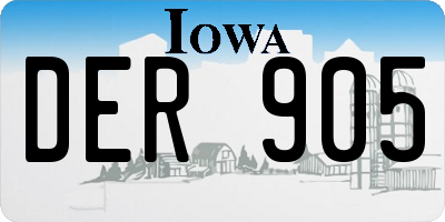 IA license plate DER905