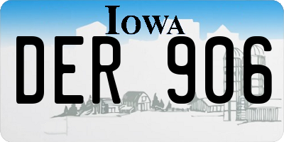 IA license plate DER906
