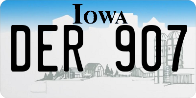 IA license plate DER907