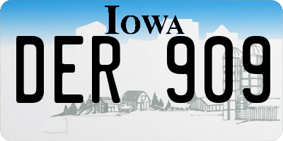 IA license plate DER909