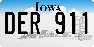 IA license plate DER911