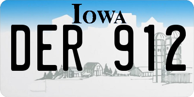 IA license plate DER912