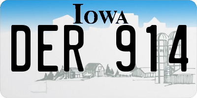 IA license plate DER914