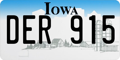 IA license plate DER915
