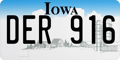 IA license plate DER916