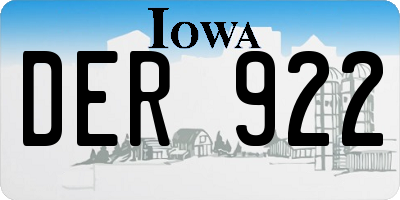 IA license plate DER922