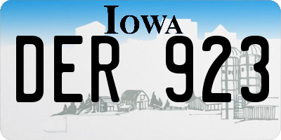 IA license plate DER923