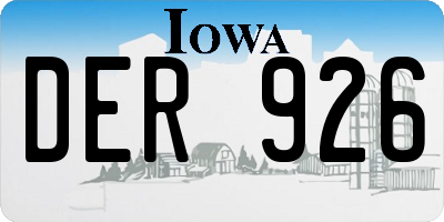 IA license plate DER926