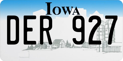 IA license plate DER927