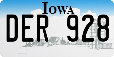 IA license plate DER928