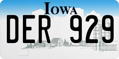 IA license plate DER929