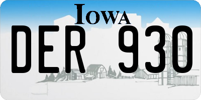 IA license plate DER930