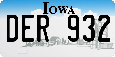 IA license plate DER932