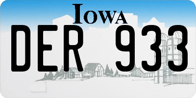 IA license plate DER933