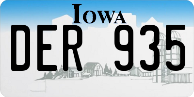IA license plate DER935