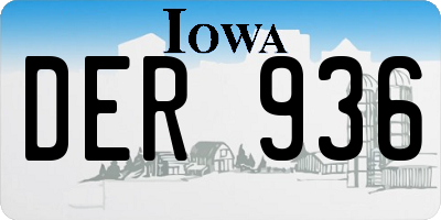 IA license plate DER936